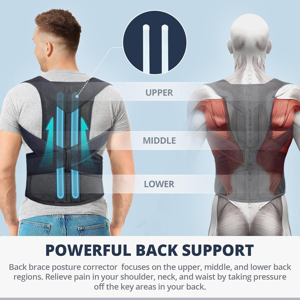 Fitsupport Posture Corrector Back Brace for Men and Women, Lumbar Support

