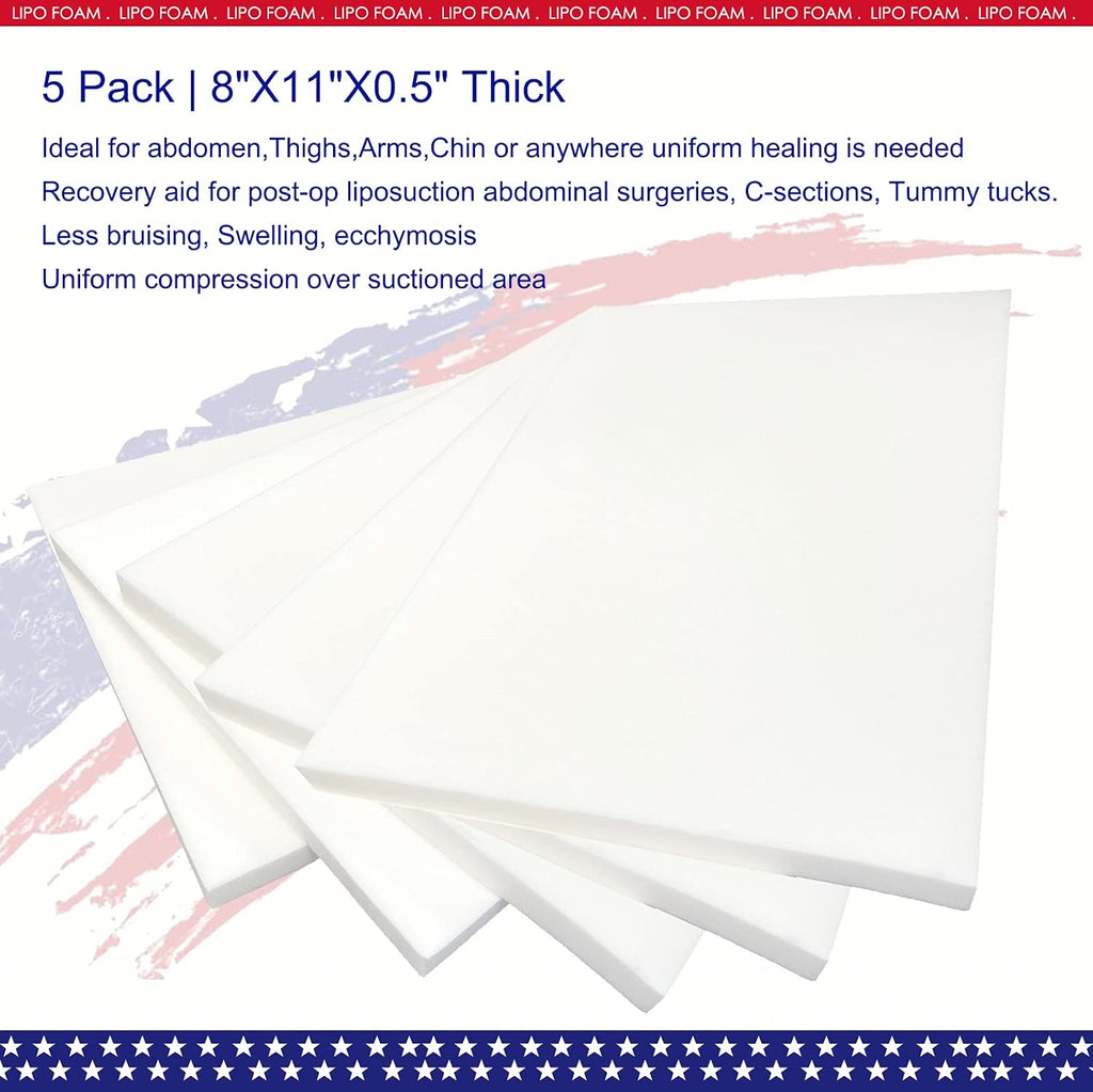 KUSMOO Post-Surgery Lipo Foam Pads for Compression Garments, Abdominal Support

