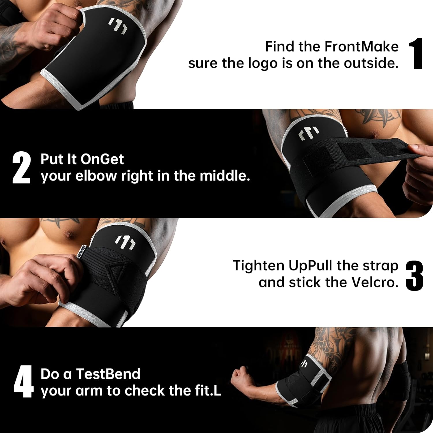 MANUEKLEAR Adjustable Compression Elbow Wraps for Weightlifting Neoprene Elbow Sleeves

