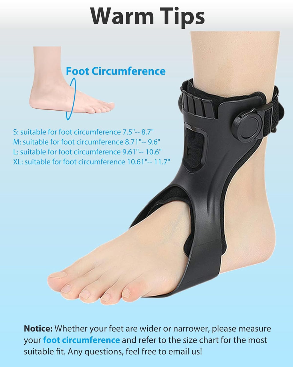 Professional AFO Drop Foot Brace Orthosis for Stroke Hemiplegia Varus Foot Drop

