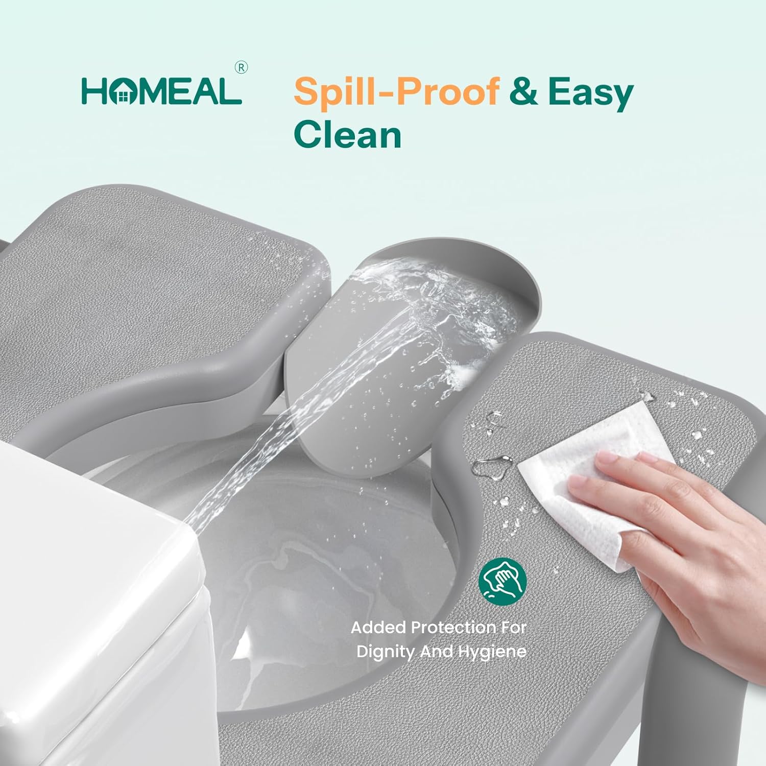 HOMEAL Raised Toilet Seat Riser with Handles, 450 lb Heavy-Duty Support


