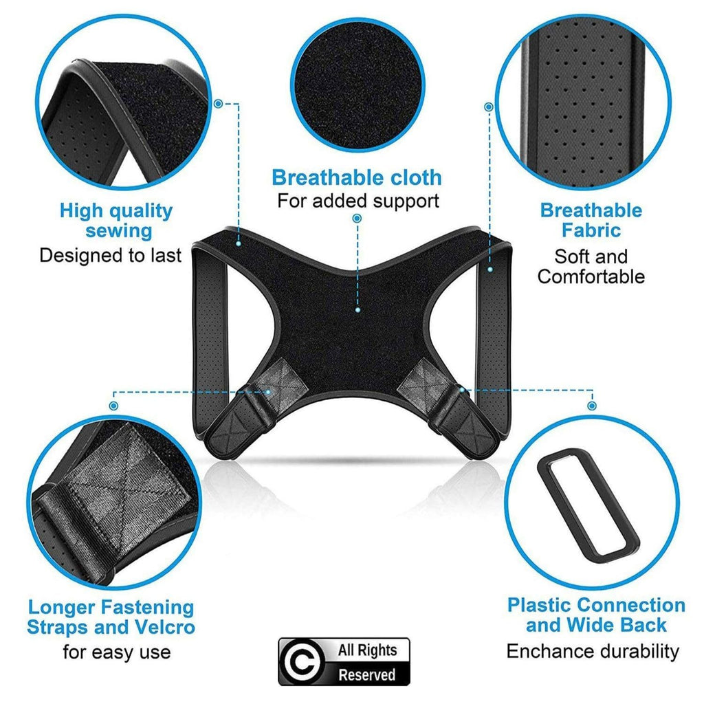 Adjustable Posture Corrector Brace for Men, Upper Back and Shoulder Support

