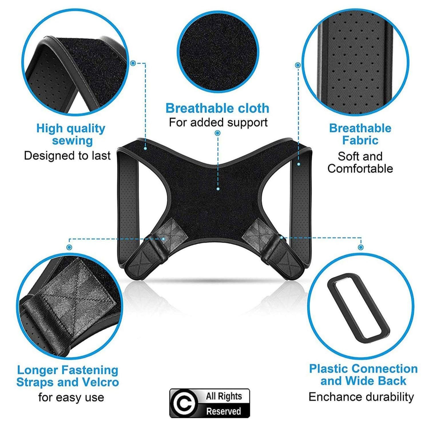 Adjustable Posture Corrector Brace for Men, Upper Back and Shoulder Support

