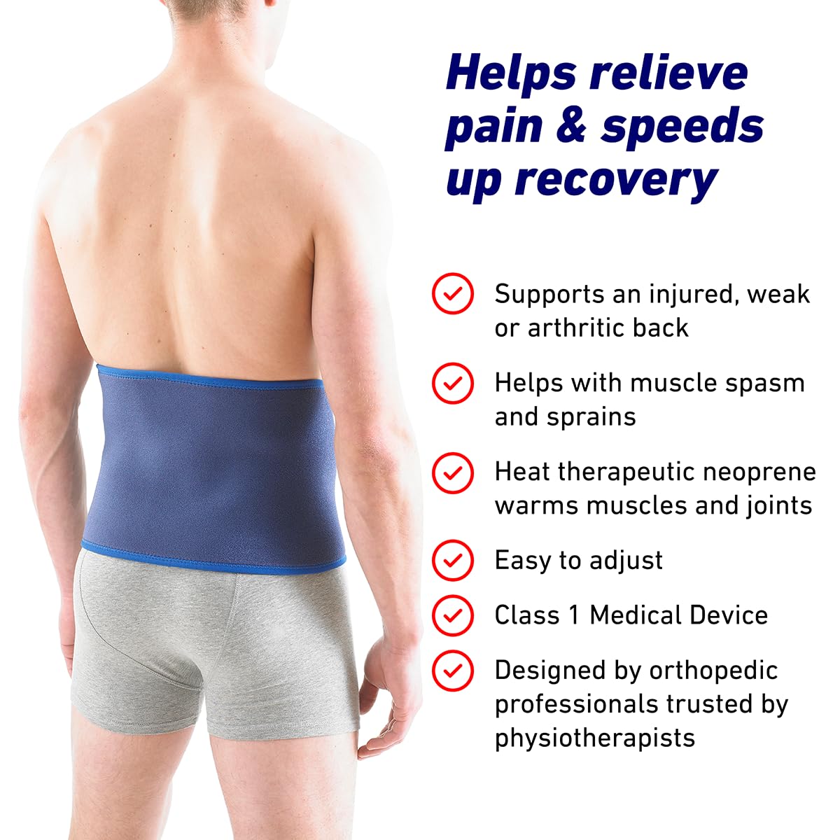 Neo-G Back Brace with Power Straps, Adjustable Compression Support, Class 1

