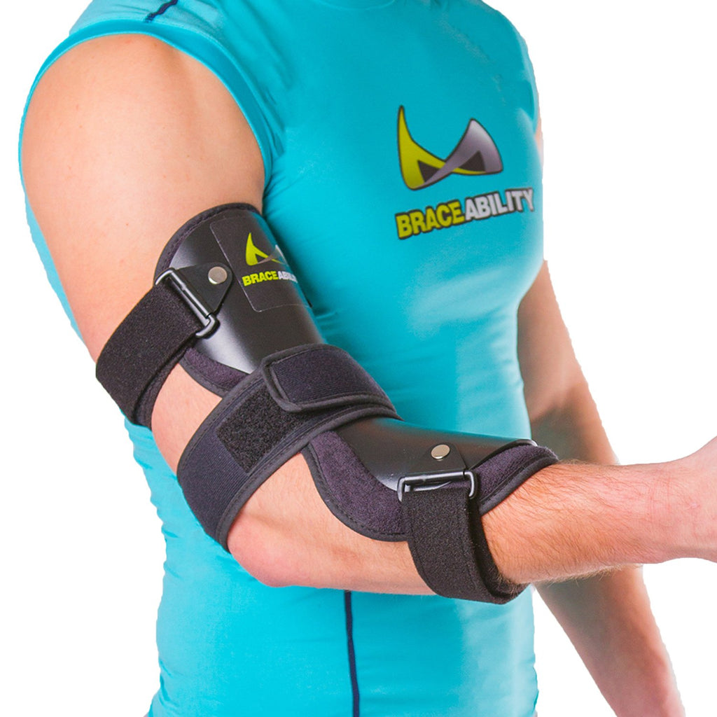 BraceAbility Cubital Tunnel Elbow Brace Splint for Ulnar Nerve Pain Relief

