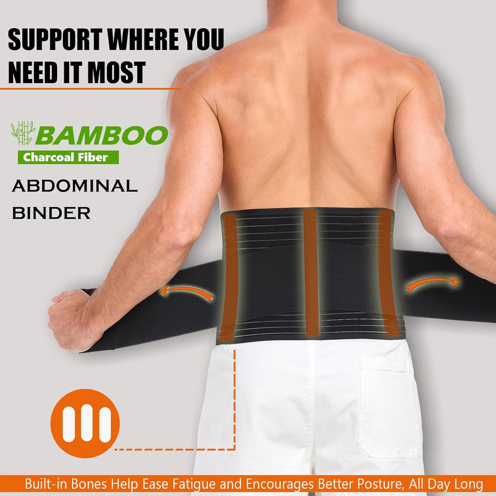 Abdominal Binder for Men and Women Post Surgery Postpartum Hernia Support Belt

