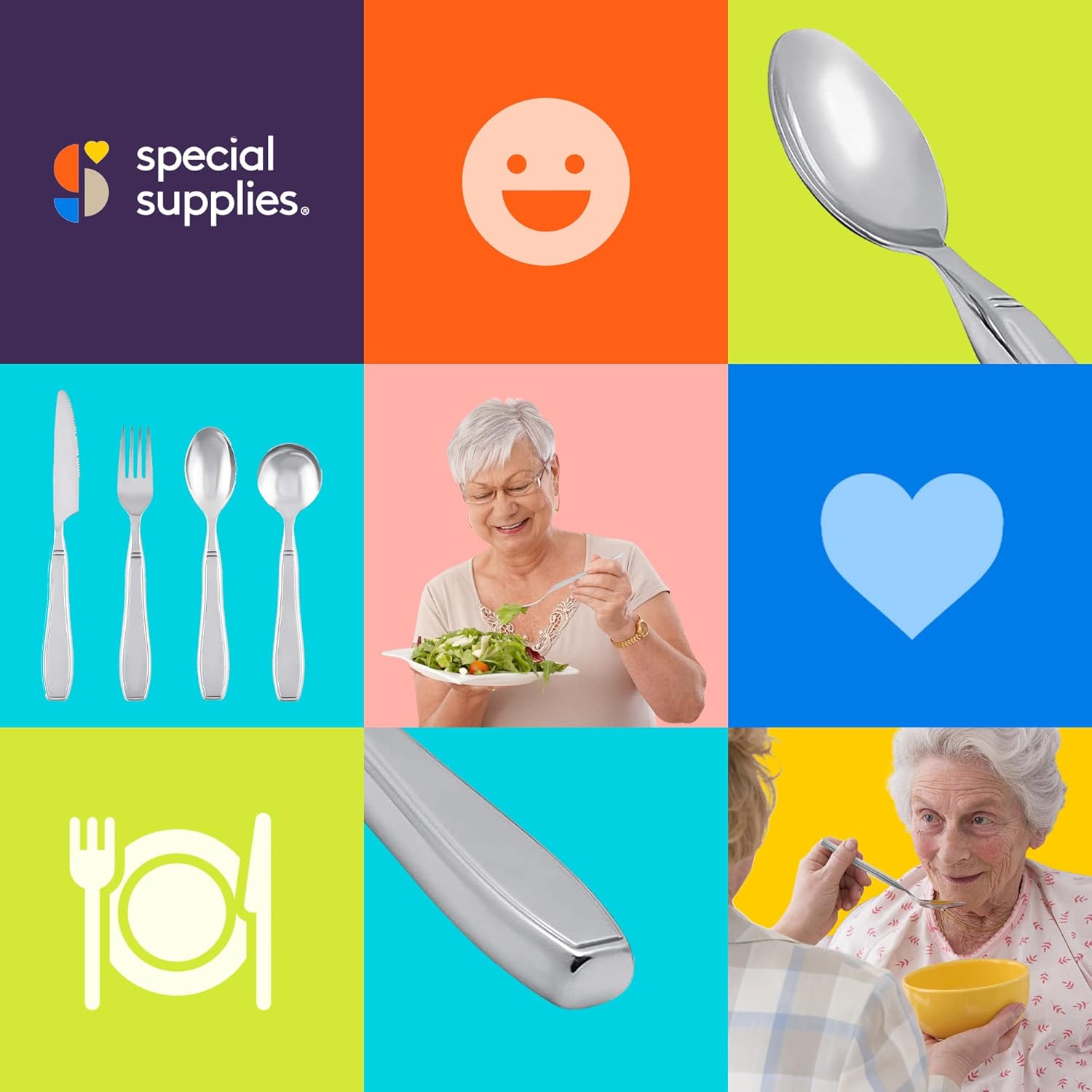 Special Supplies Premium Weighted Utensils for Tremors and Parkinson's, Non-Slip

