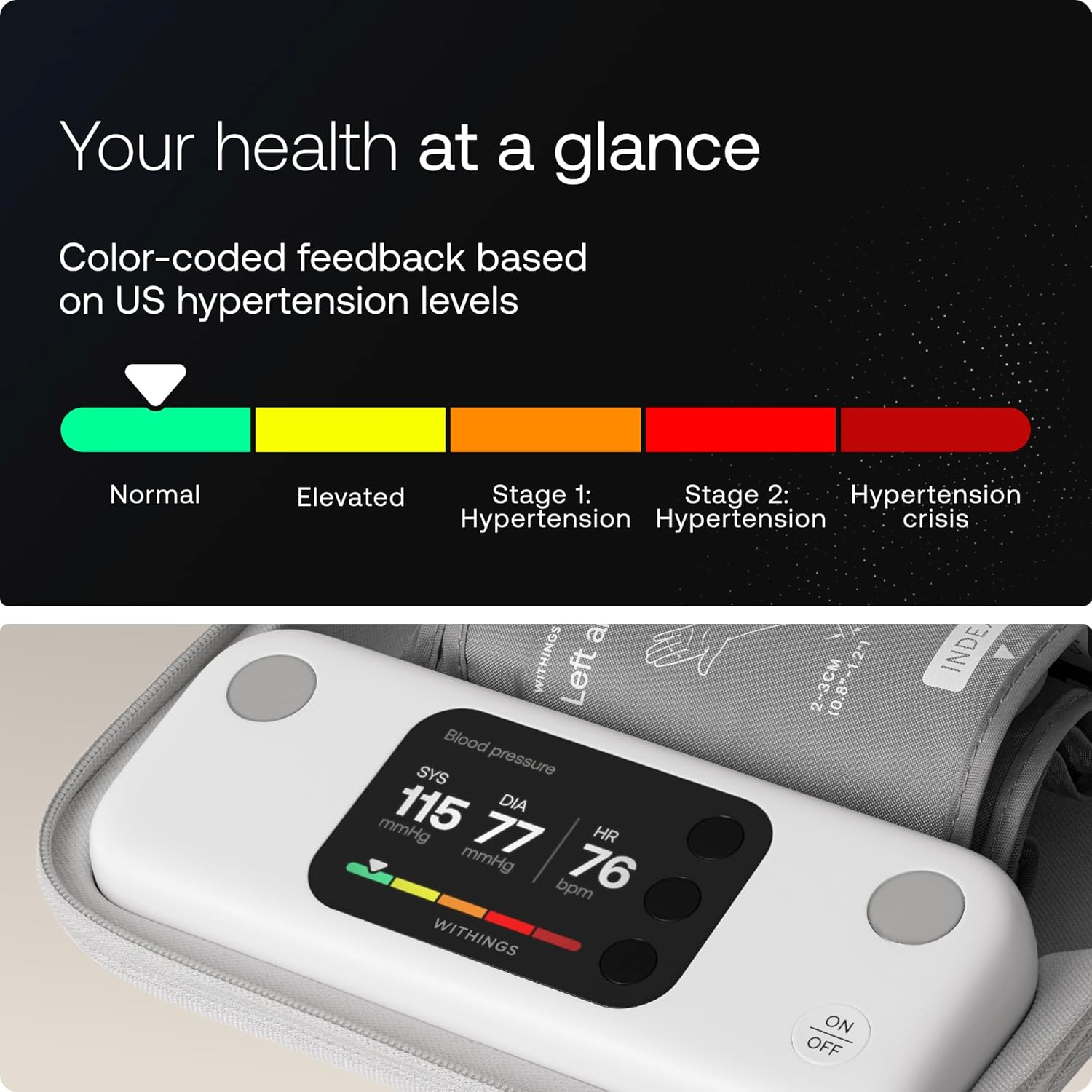 Withings BPM Vision Smart Arm Blood Pressure Monitor, FDA-Cleared, Wi-Fi/Bluetooth

