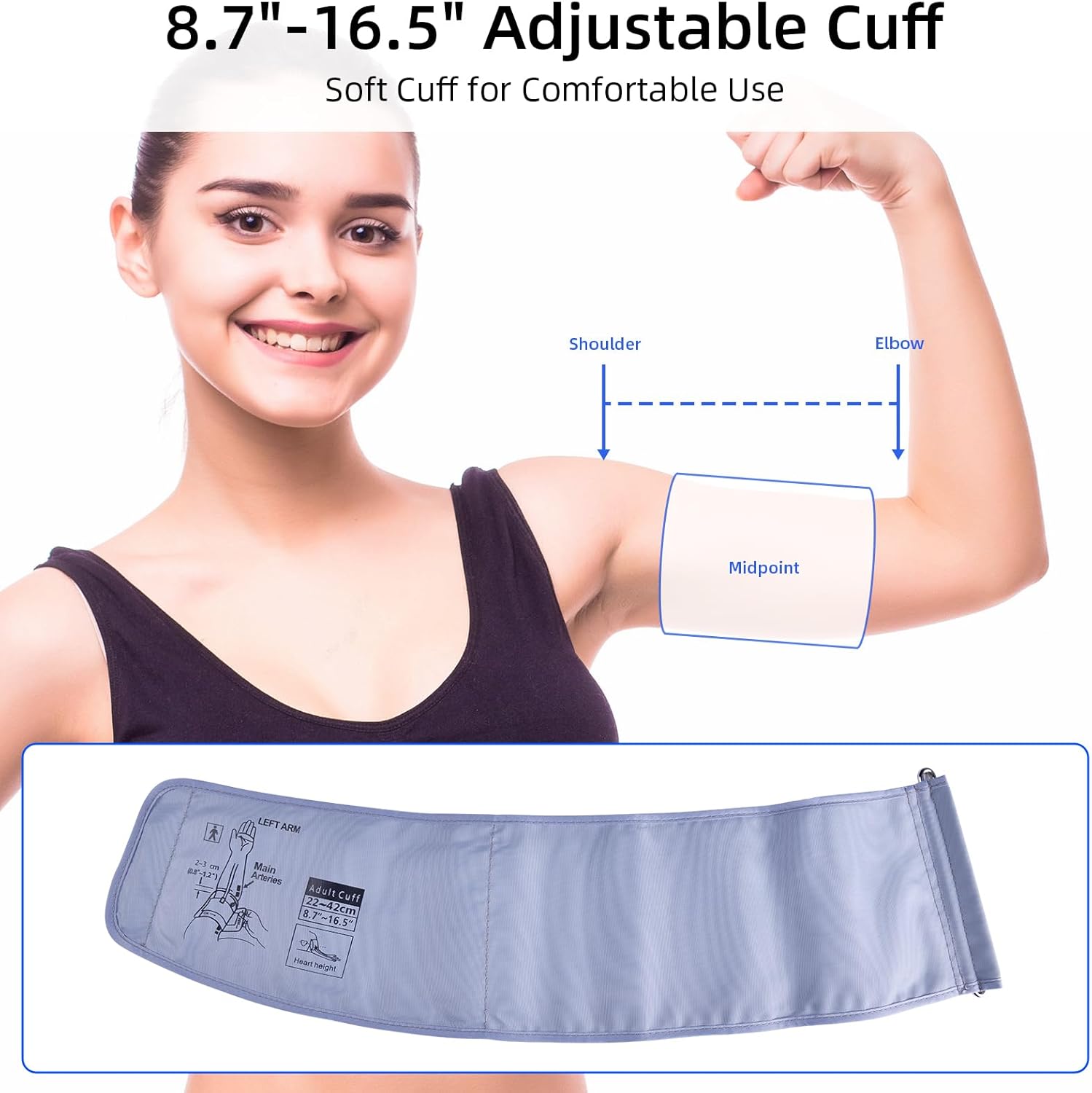 Automatic Upper Arm Digital Blood Pressure Monitor with Backlit Display

