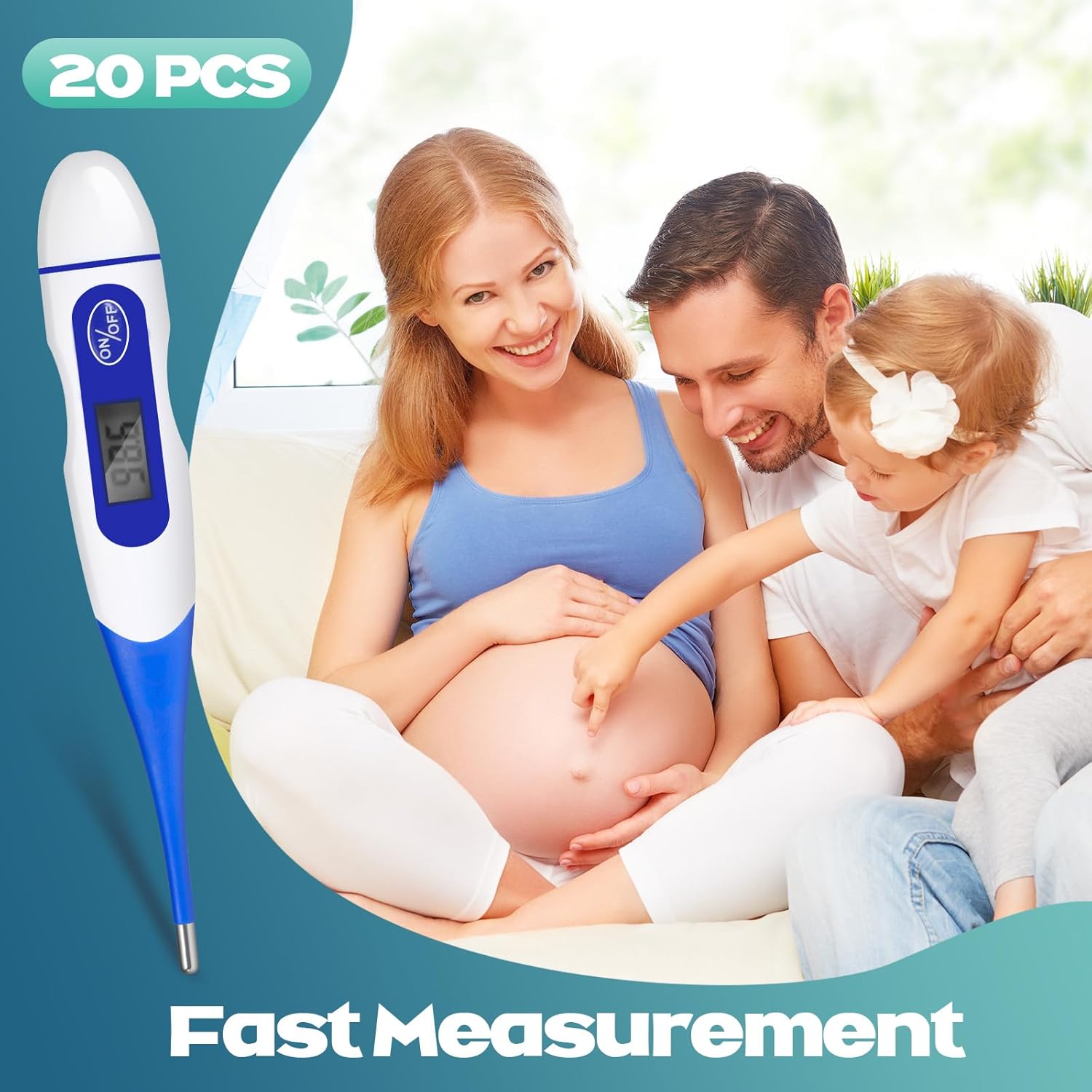 TrelaCo Digital Oral Thermometer for Adults, Flexible Tip Fever Basal Body

