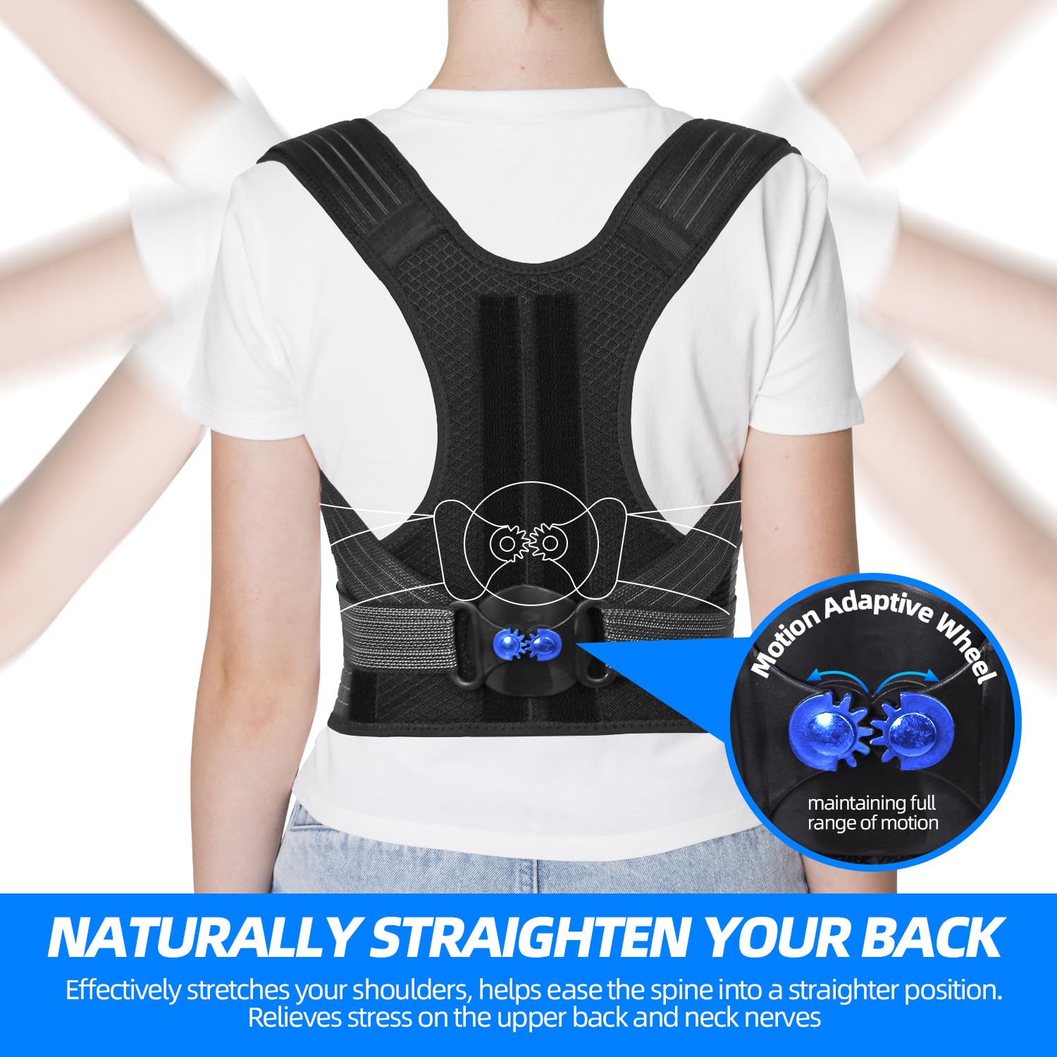 Lexniush Adjustable Posture Corrector for Kids and Teens, Breathable Back Brace

