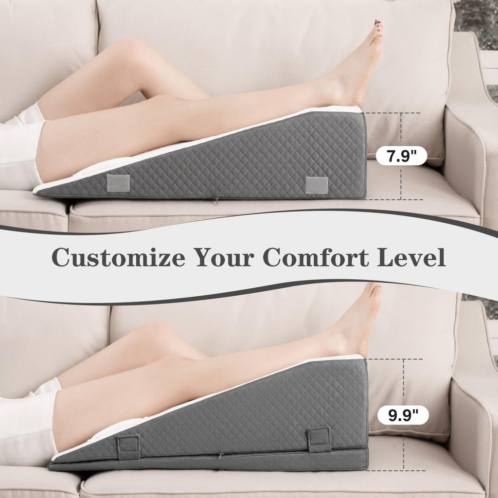 Hapiclody Leg Elevation Wedge Pillow for After Surgery, Knee Replacement Recovery Support

