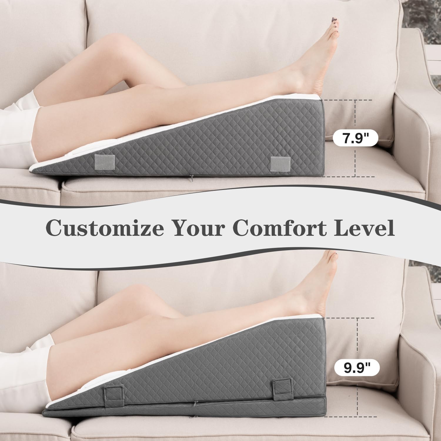 Hapiclody Leg Elevation Wedge Pillow for After Surgery, Knee Replacement Recovery Support

