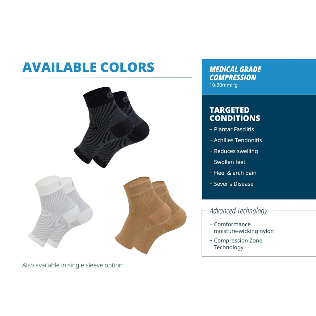OS1st FS6 Plantar Fasciitis Foot Sleeves for Heel and Arch Pain Support

