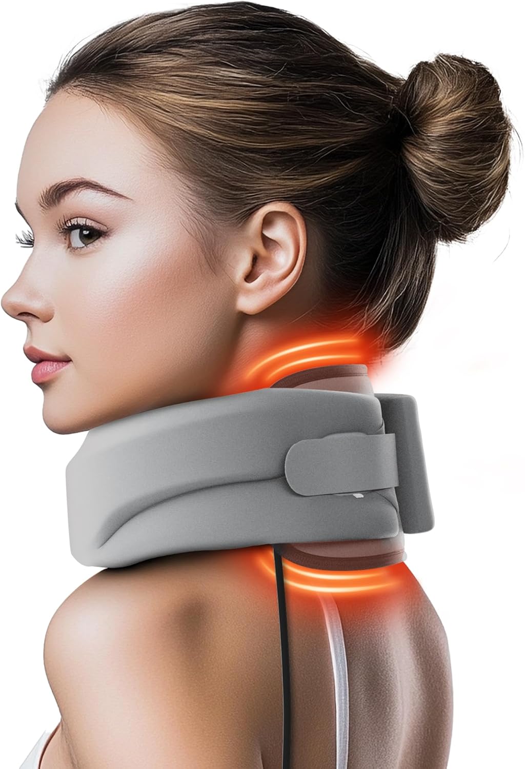 Warming Neck Brace Cervical Collar with Removable Pad and USB Neck Support


