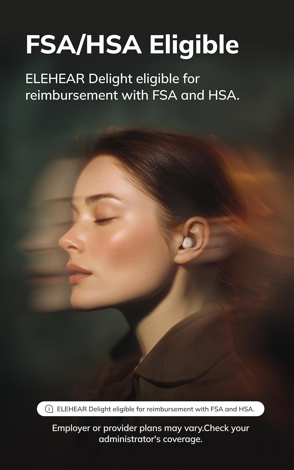 ELEHEAR Delight OTC Rechargeable Hearing Aids with AI Speech Enhancement, Bluetooth 5.3

