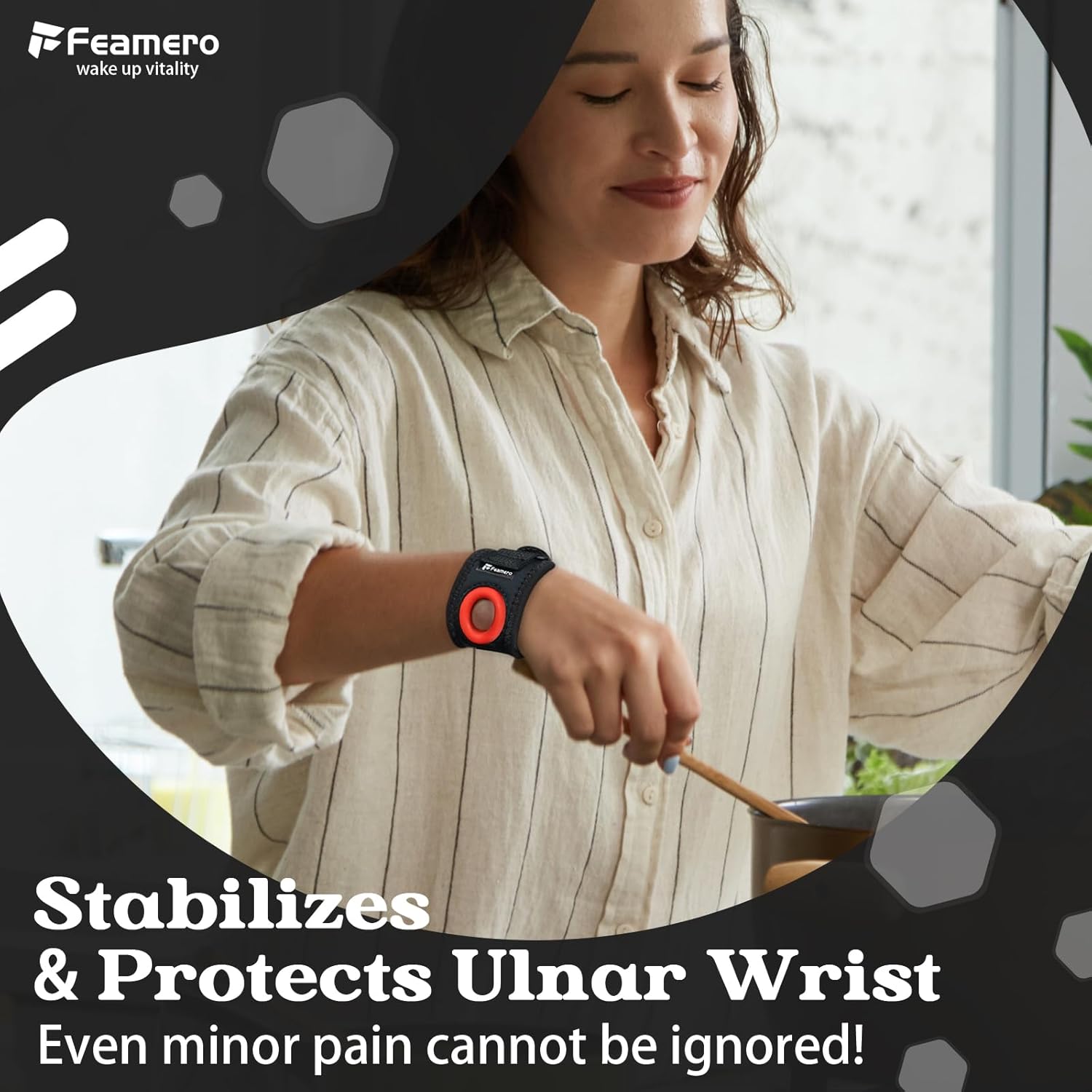 FEAMERO TFCC Wrist Brace Ulnar Compression Support for Ulnar Sided Wrist Pain

