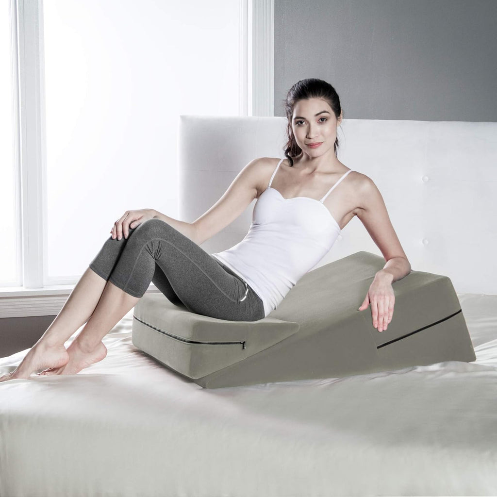 Avana Micro-Velvet Slant Wedge Bed Support Pillow for Back and Knee

