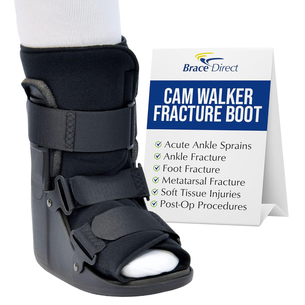Brace Direct CAM Walker Fracture Boot Short Lightweight Rocker Bottom Open Toe

