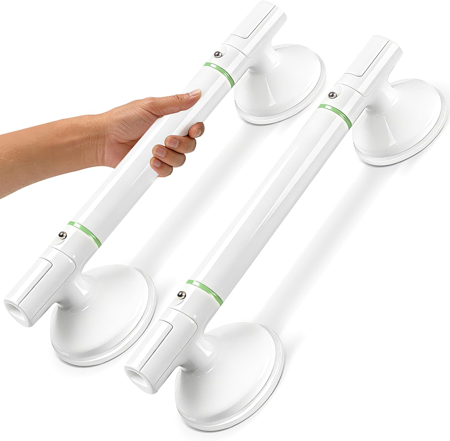 No-Drill Suction Shower Grab Bar for Seniors, Non-Slip Bathroom Safety Handle


