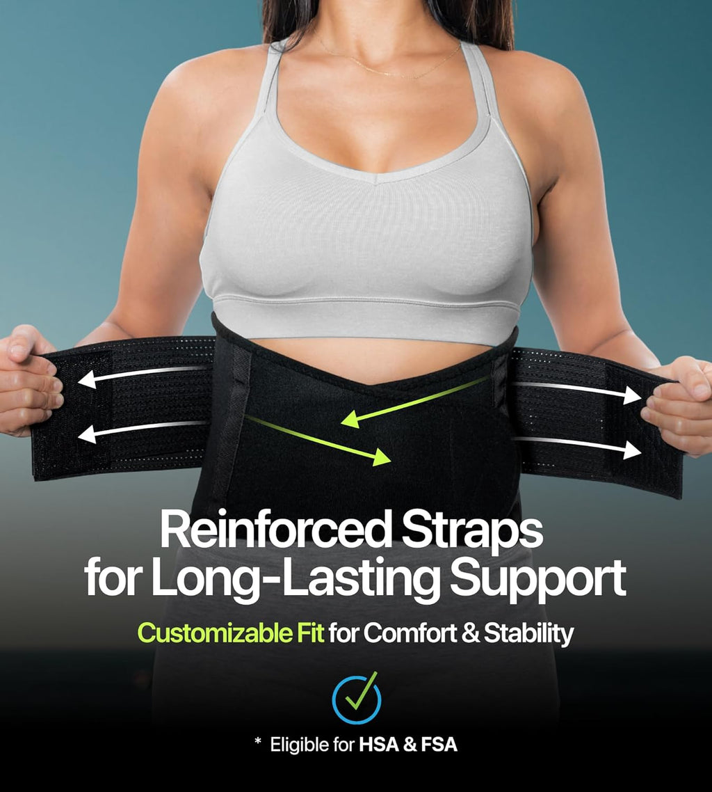 Plus Size Lower Back Brace for Lumbar Support, Adjustable Sciatica Support

