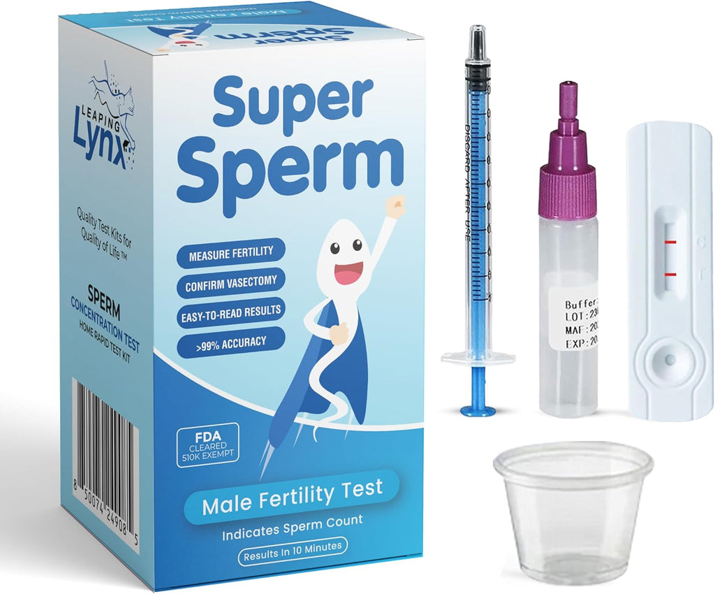 Super Sperm Check Male Fertility Test Kit, WHO-Recommended Sensitivity, Results in Minutes

