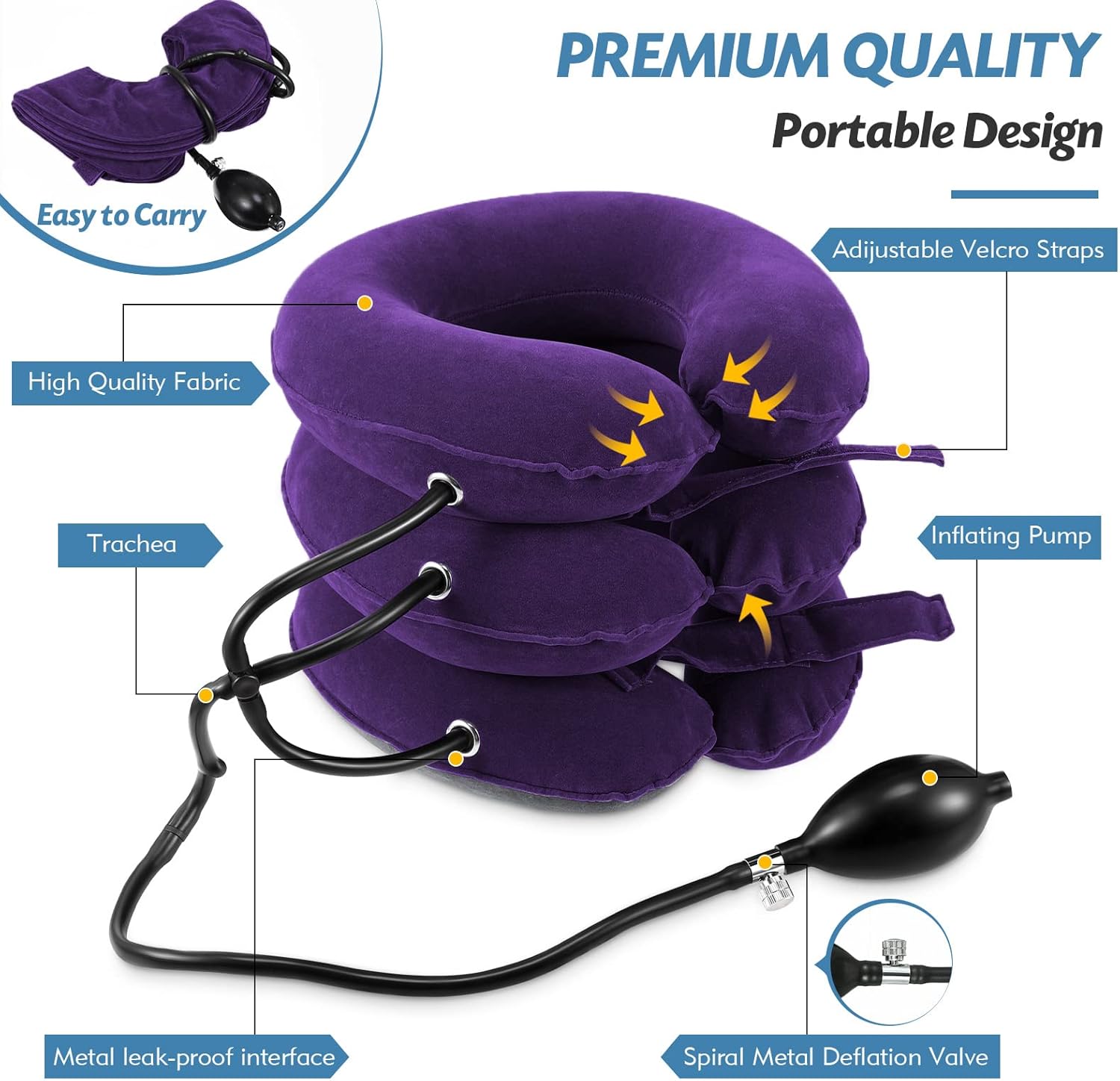 Jaximy Inflatable Cervical Traction Neck Brace for Neck Pain Relief Home Use

