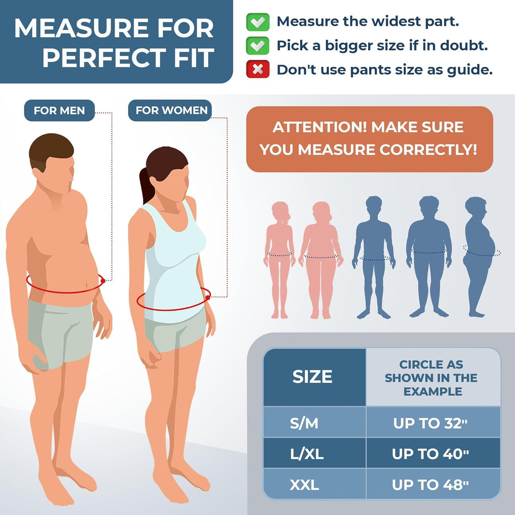 ORTONYX Ergonomic Abdominal Binder Waist & Lower Back Support Belt, Breathable

