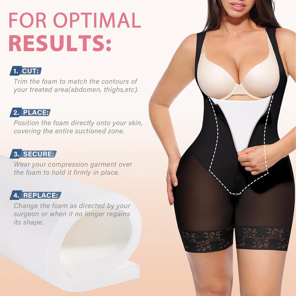 Latex-Free Lipo Foam Pads for Post-Surgery Compression, Medical-Grade PU Sheets

