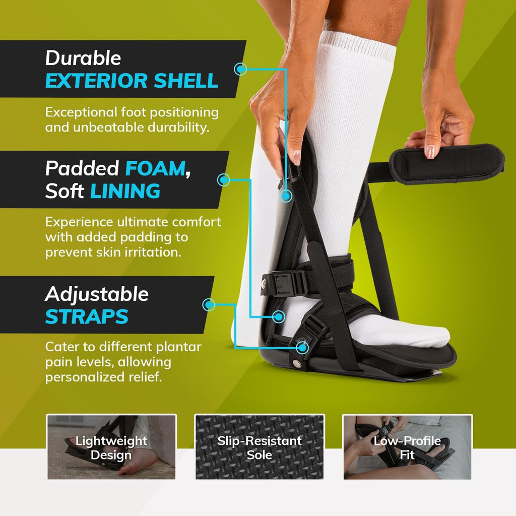 BraceAbility Plantar Fasciitis & Achilles Night Foot Splint Adjustable Stretch Boot

