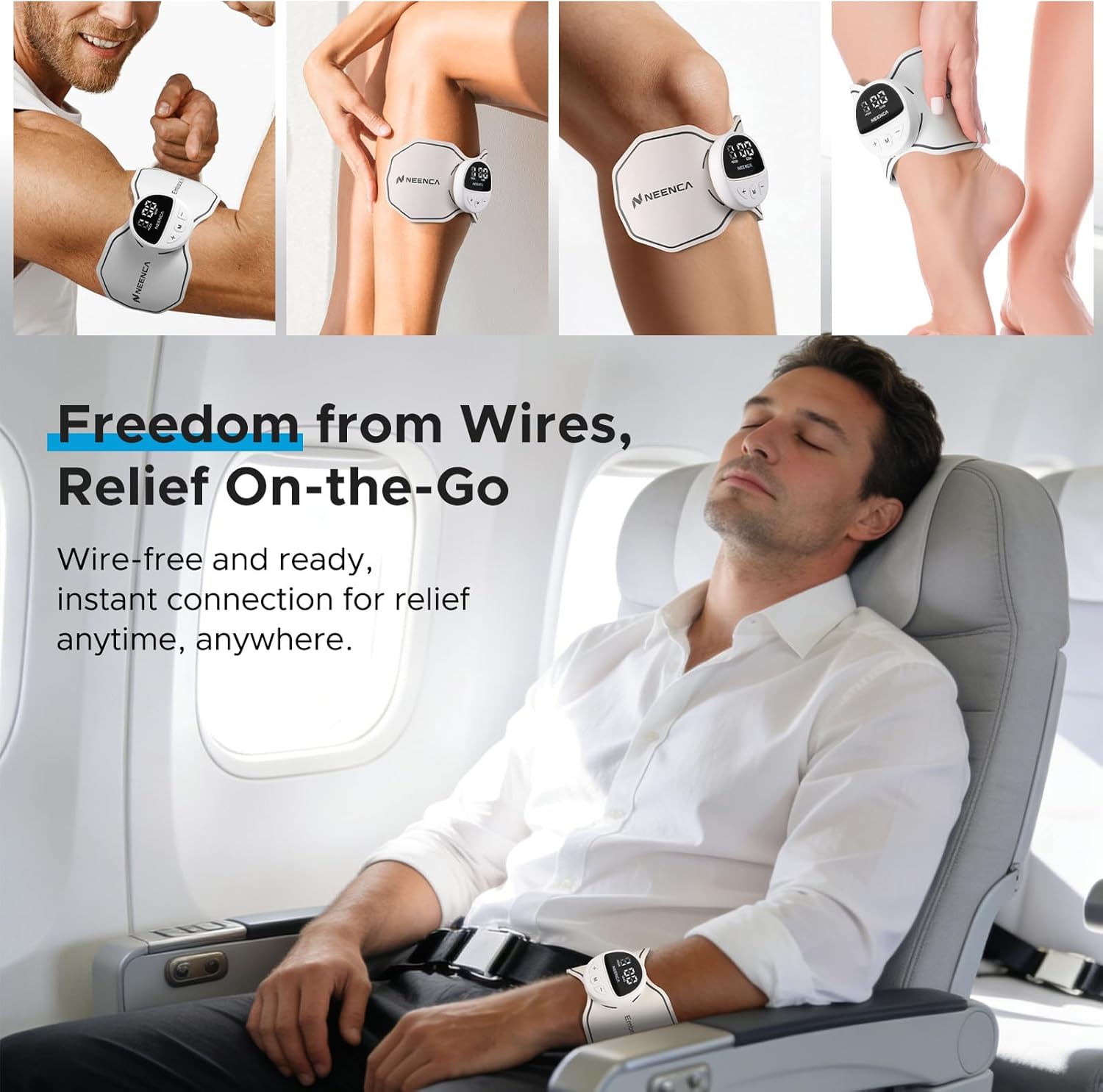 NEENCA Wireless TENS EMS Muscle Stimulator Unit with Remote Rechargeable

