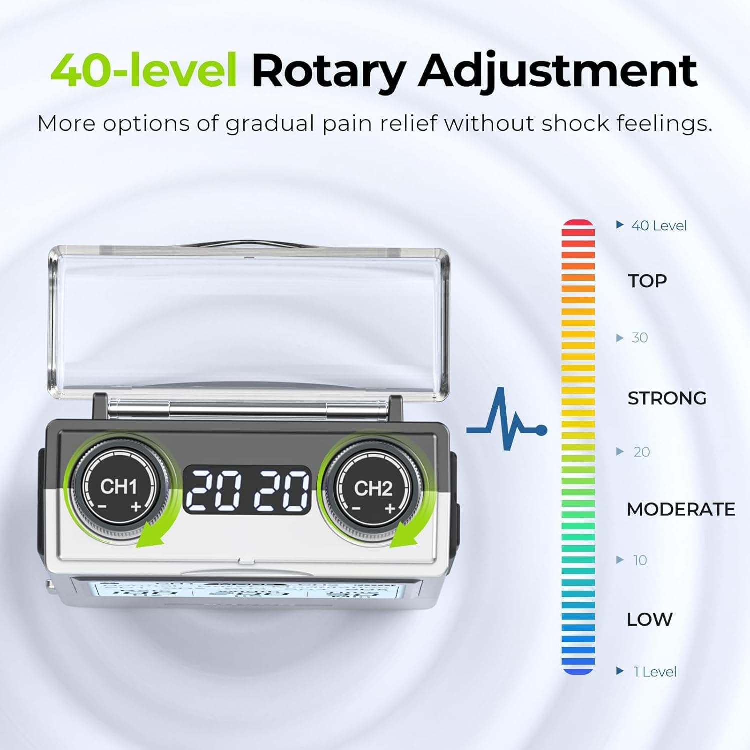 AUVON Rechargeable TENS Unit Digital Muscle Stimulator, 8 Modes, 12 Pads

