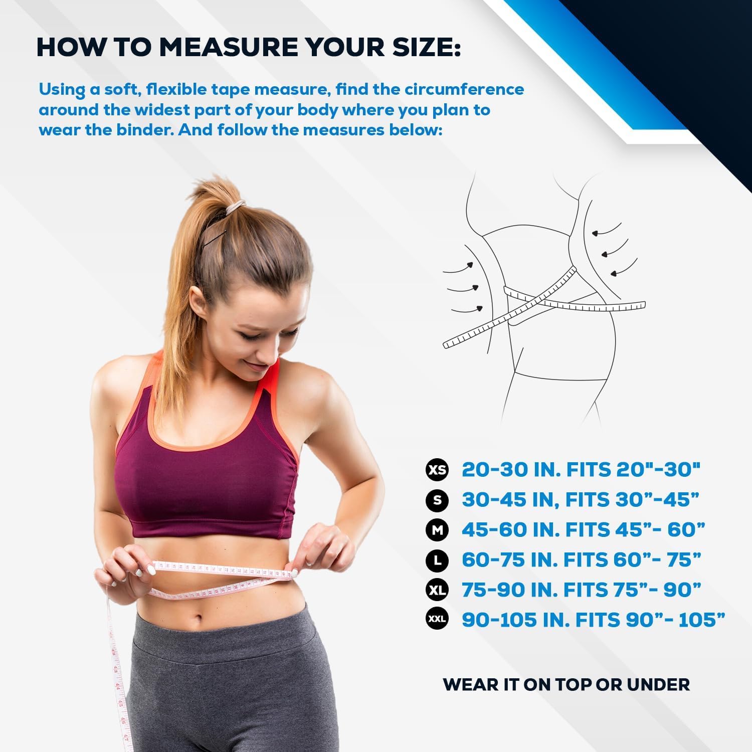 NYOrtho Abdominal Binder Lower Waist Support Belt Compression Wrap for Men and Women

