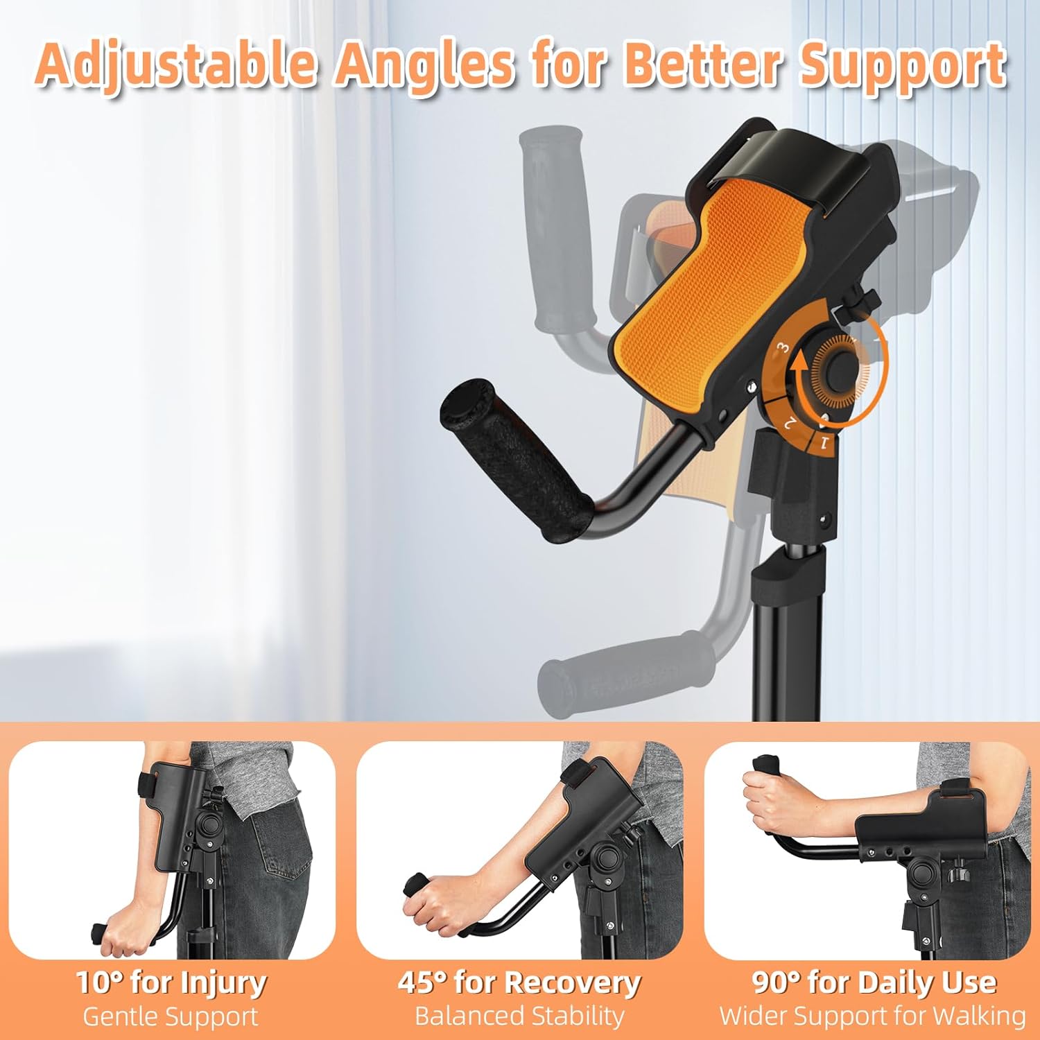 Adjustable Forearm Crutches for Adults, Foldable Height-Adjustable EVA Cushions

