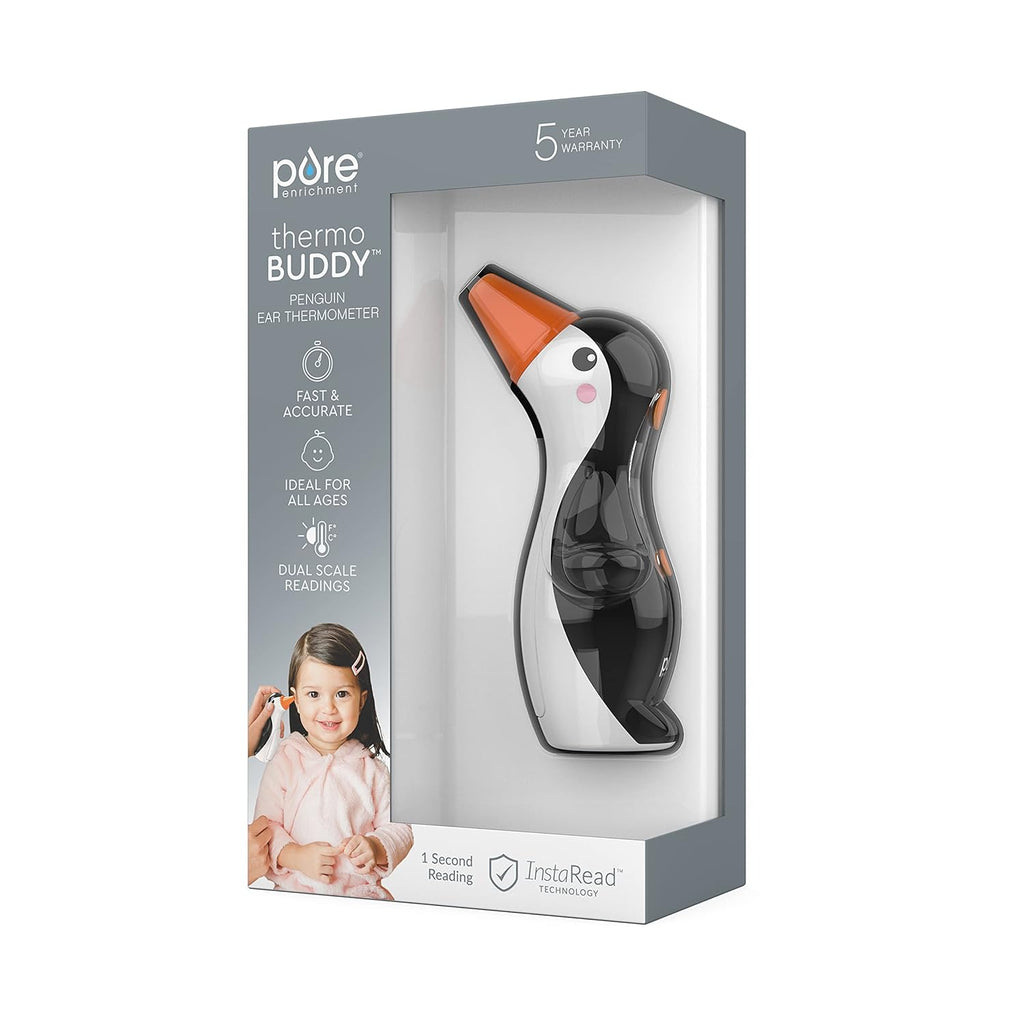 Pure Enrichment PureBaby Penguin Ear Thermometer with InstaRead LCD Backlit Display

