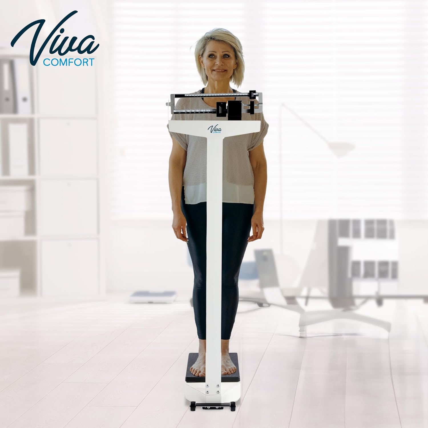 VivaComfort Medical Office Beam Scale, Analog Height and Weight Scale, 440 lb

