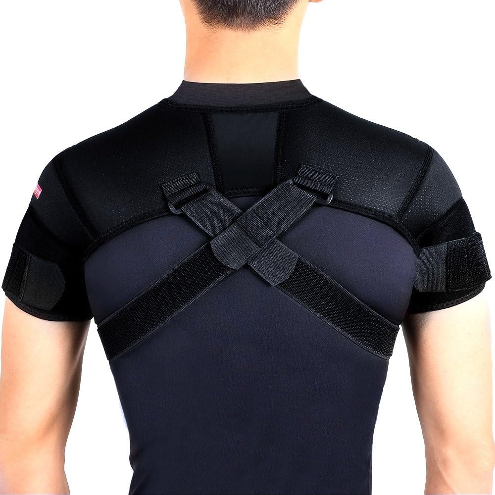 Kuangmi Double Shoulder Support Brace Neoprene Wrap Strap Protector


