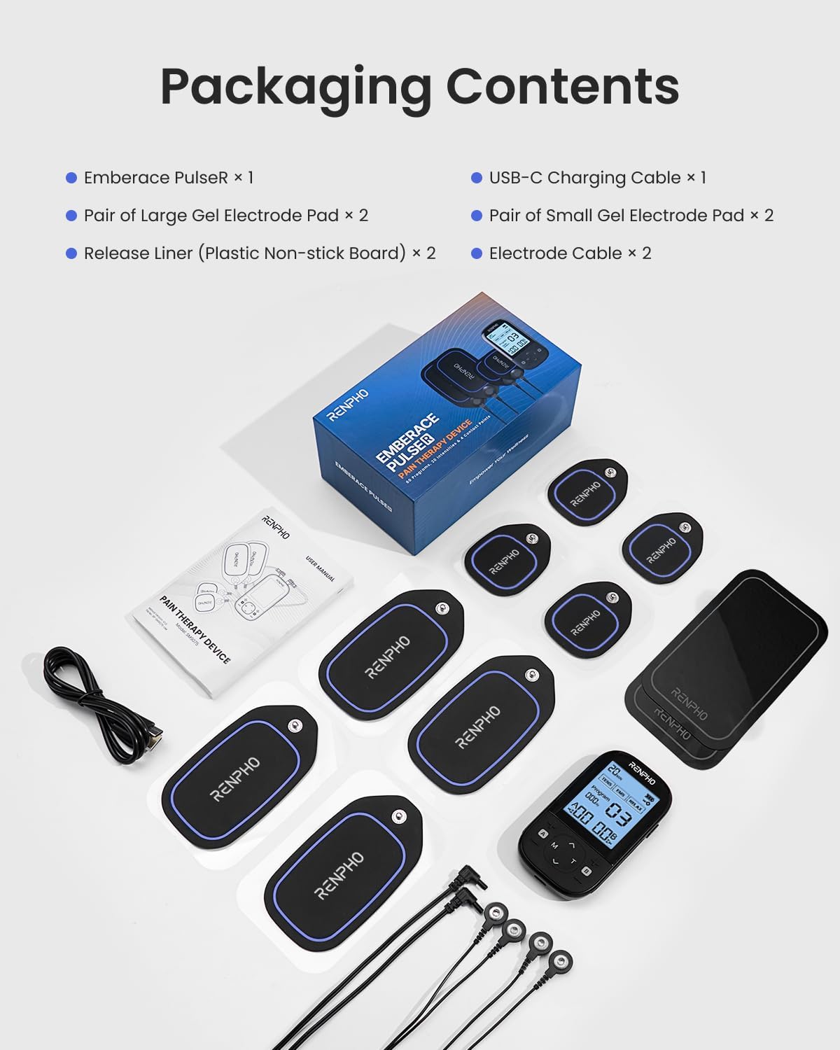 RENPHO TENS EMS Muscle Stimulator Rechargeable Dual Channel for Back Pain Relief

