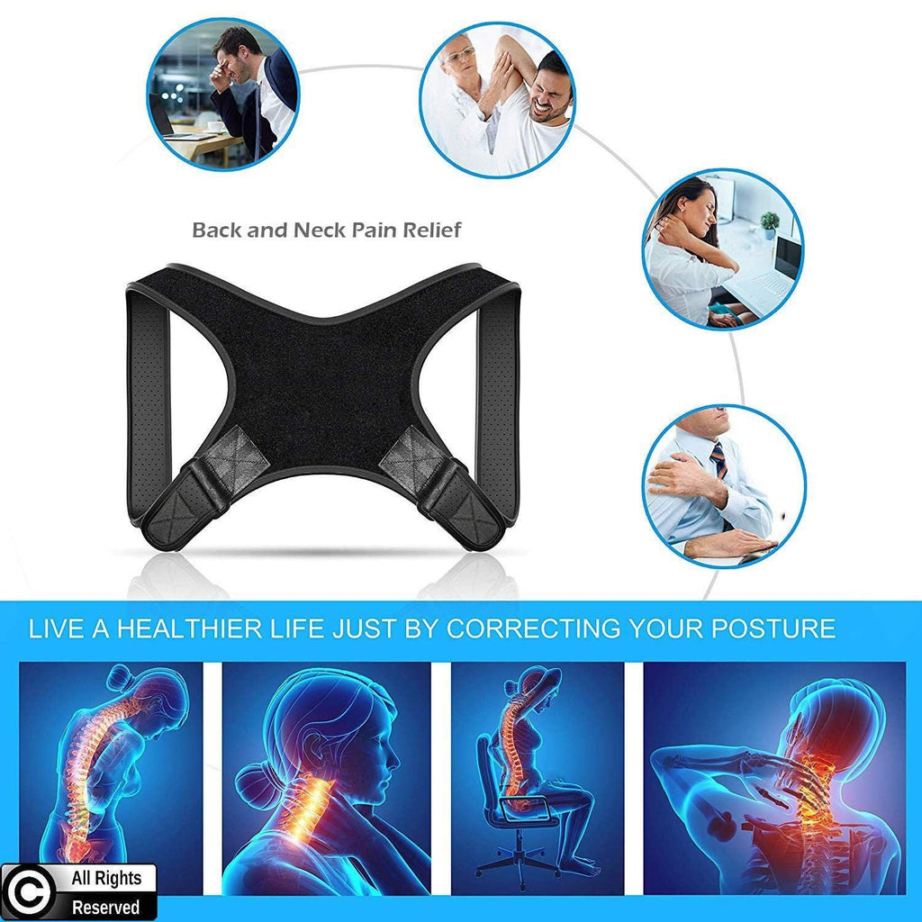 Adjustable Posture Corrector Brace for Men, Upper Back and Shoulder Support

