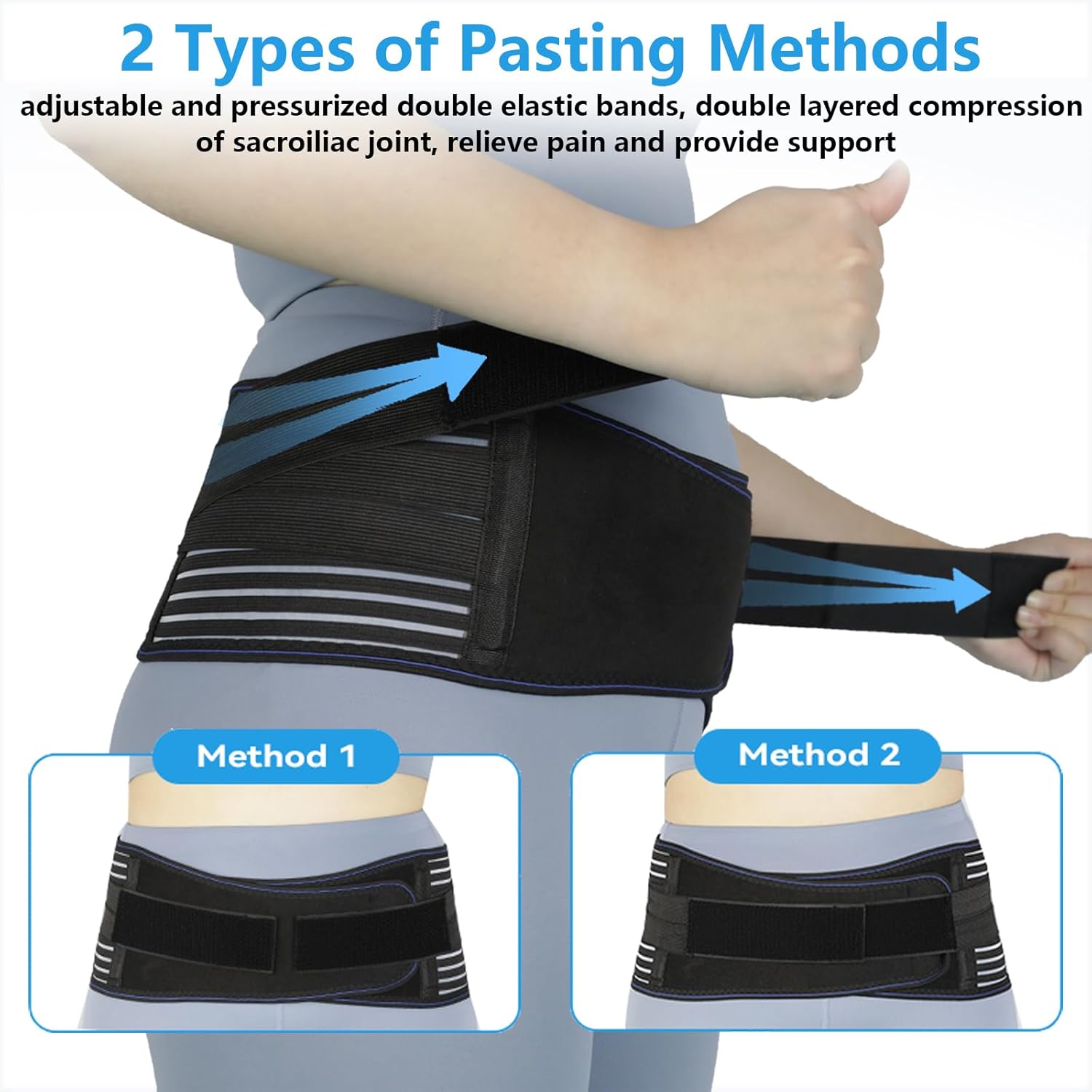 Sacroiliac Hip Belt SI Joint Support Brace for Lower Back Pain Relief, Adjustable

