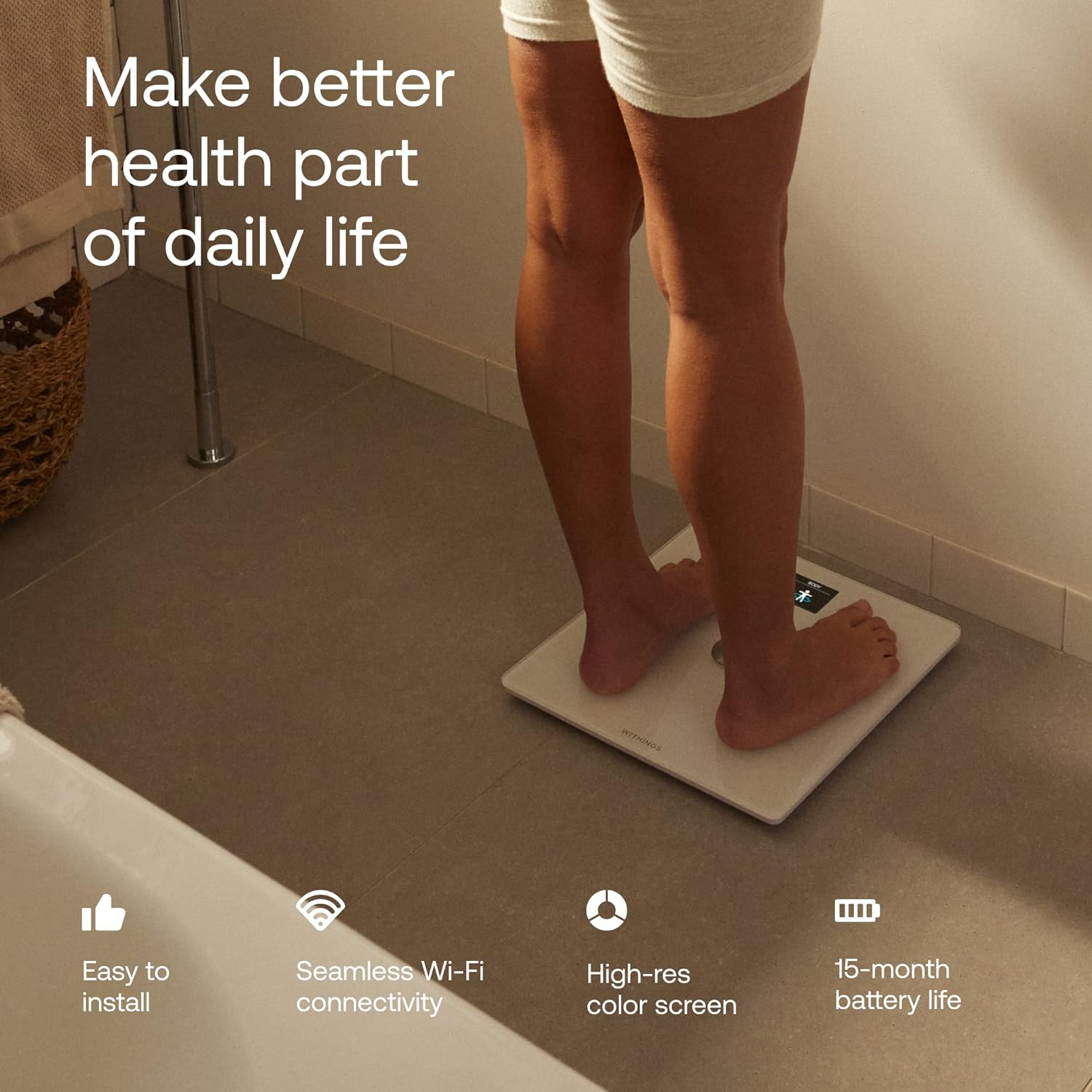Withings Body Smart Smart Scale for Body Weight and Body Fat WiFi Bluetooth

