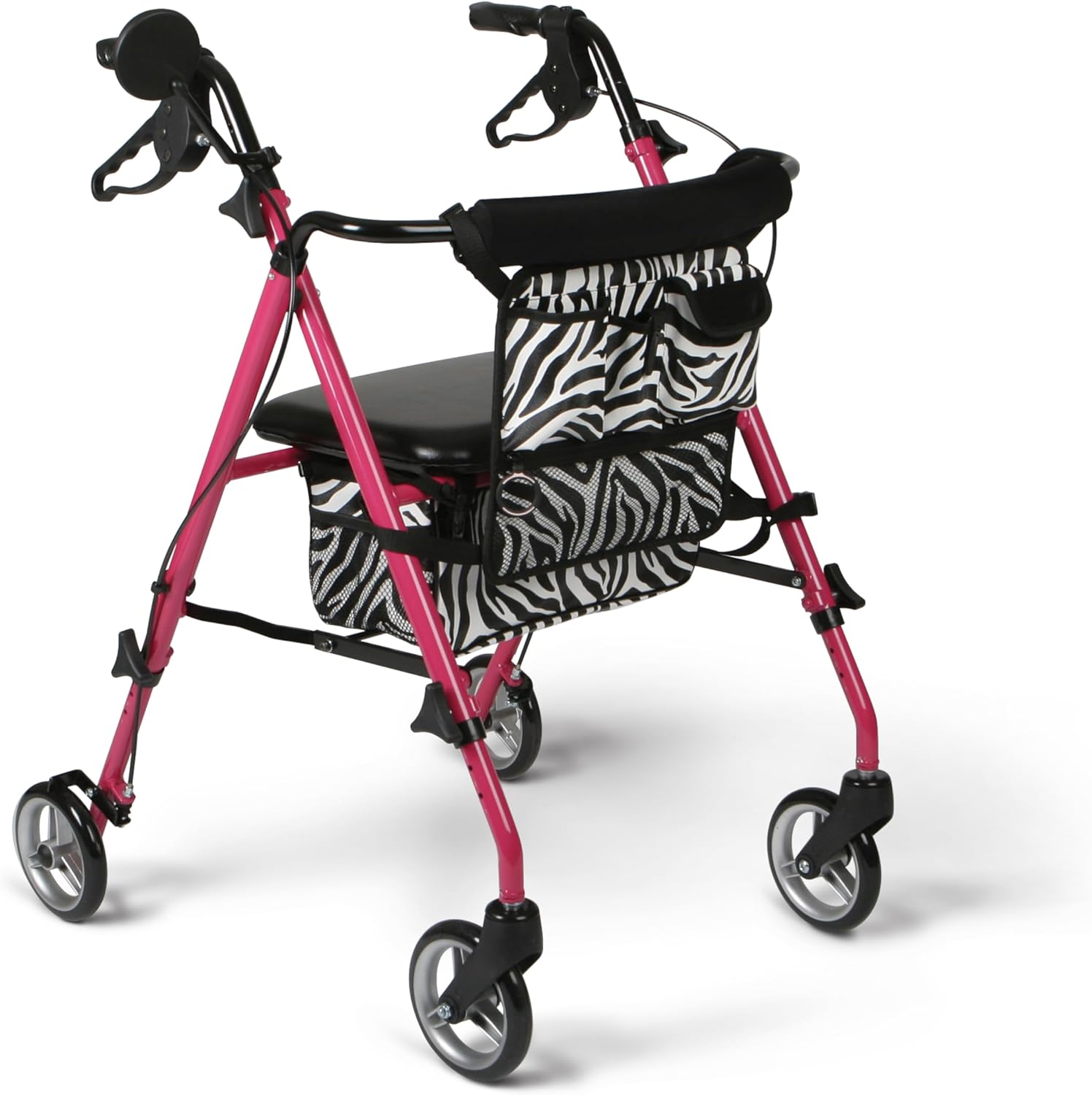 Medline Posh Premium Lightweight Aluminum Rollator Walker, Foldable, 250 lb Capacity

