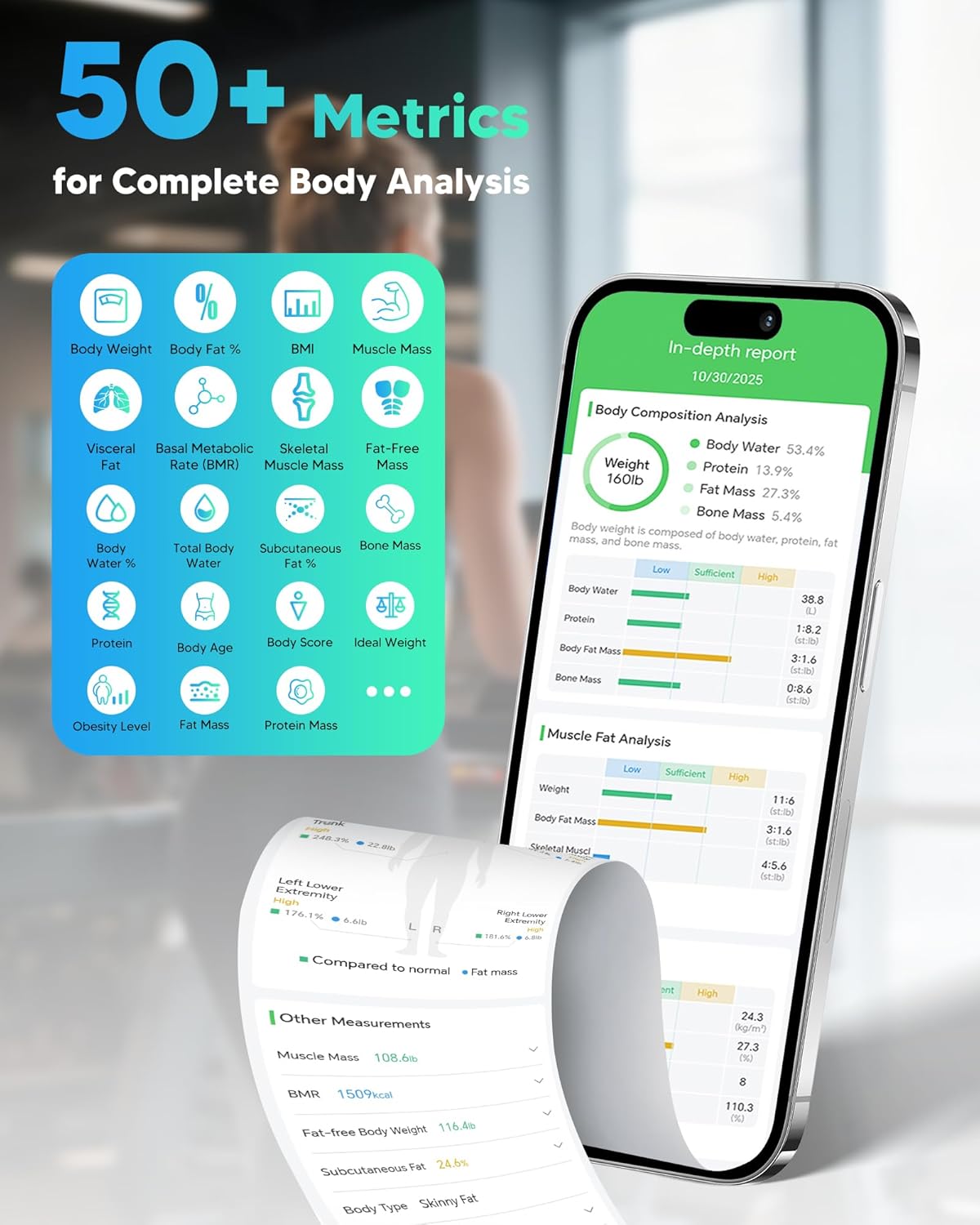 Arboleaf Smart Body Composition Scale, Dual-Frequency BIA, 8-Electrode Bathroom Scale

