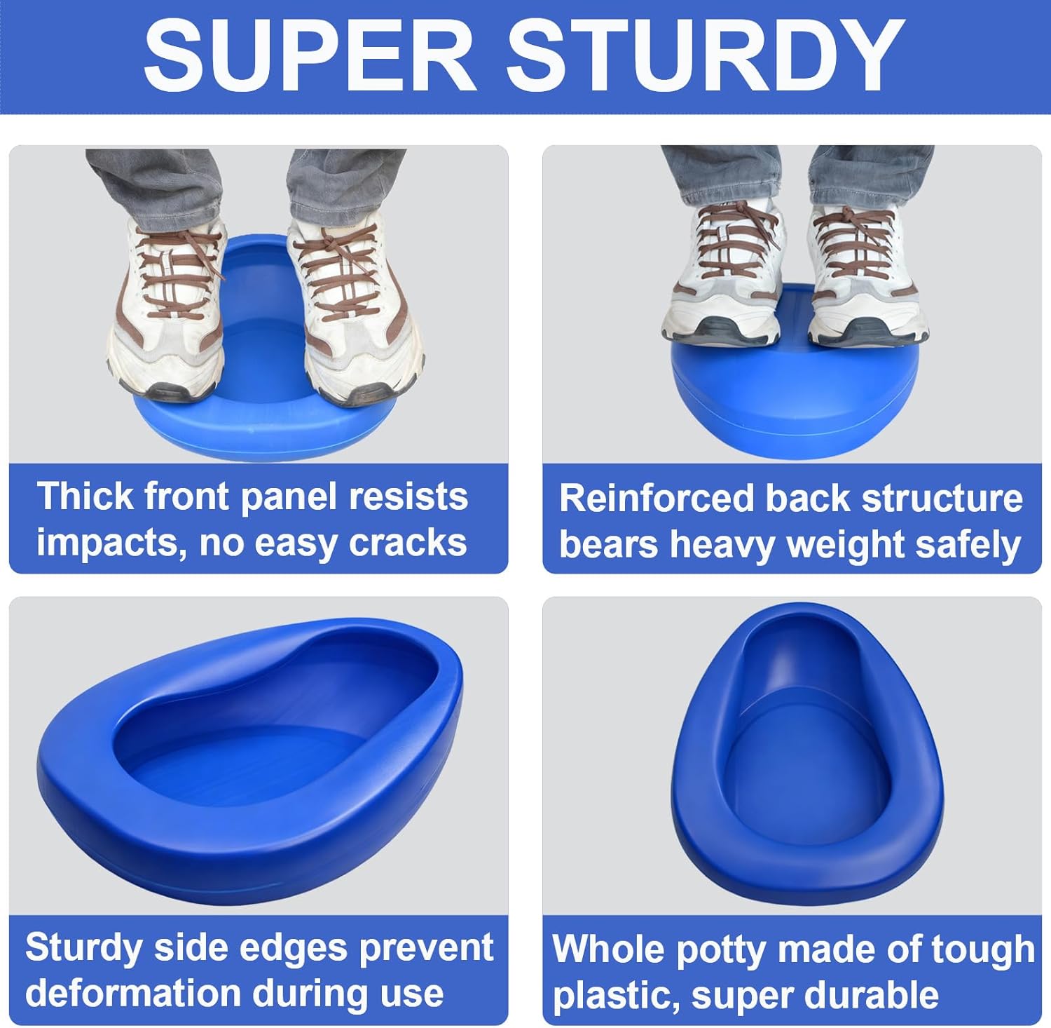 Bed Pan with Disposable Liners, Absorbent Pads, Gloves & Cleaning Brush

