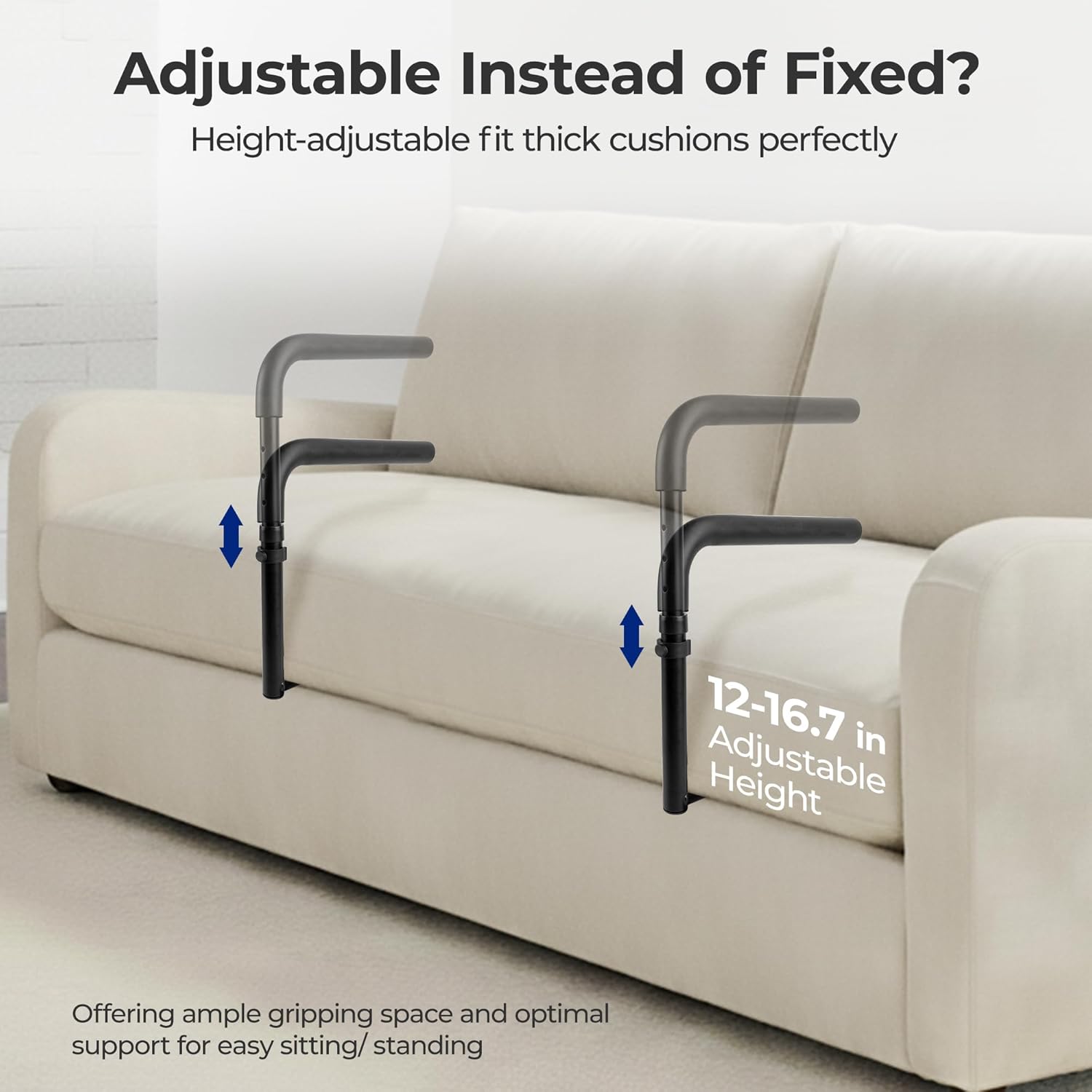 Nimood Stand Assist Rail for Couch and Chair, Adjustable Hand Support, 300 lb


