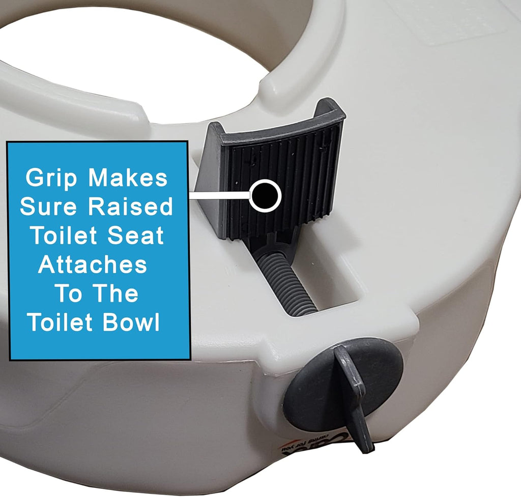 Carex Raised Toilet Seat Riser with Arms and Padded Armrests, 4.5 Inch, 300 lb

