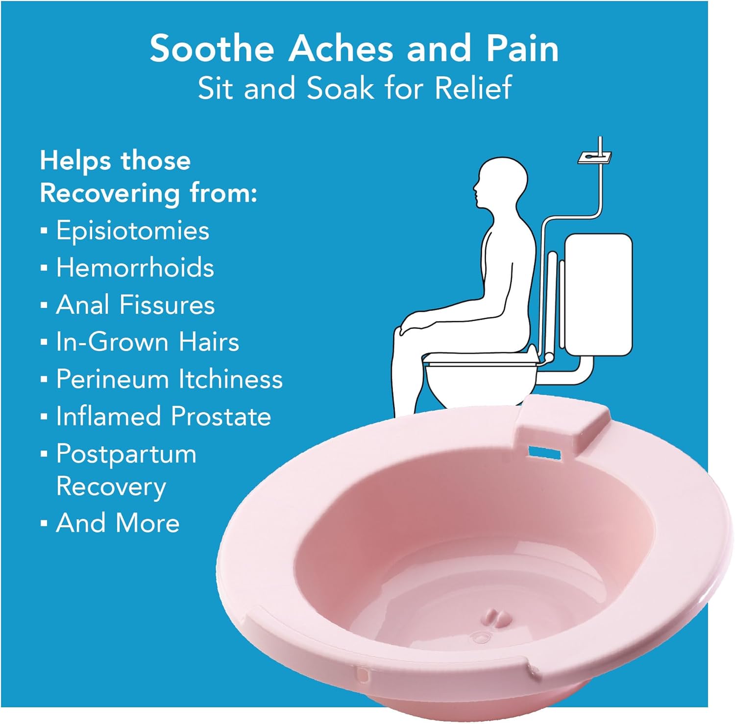Carex Sitz Bath Over-the-Toilet Perineal Soaking Bath for Hemorrhoids and Episiotomy

