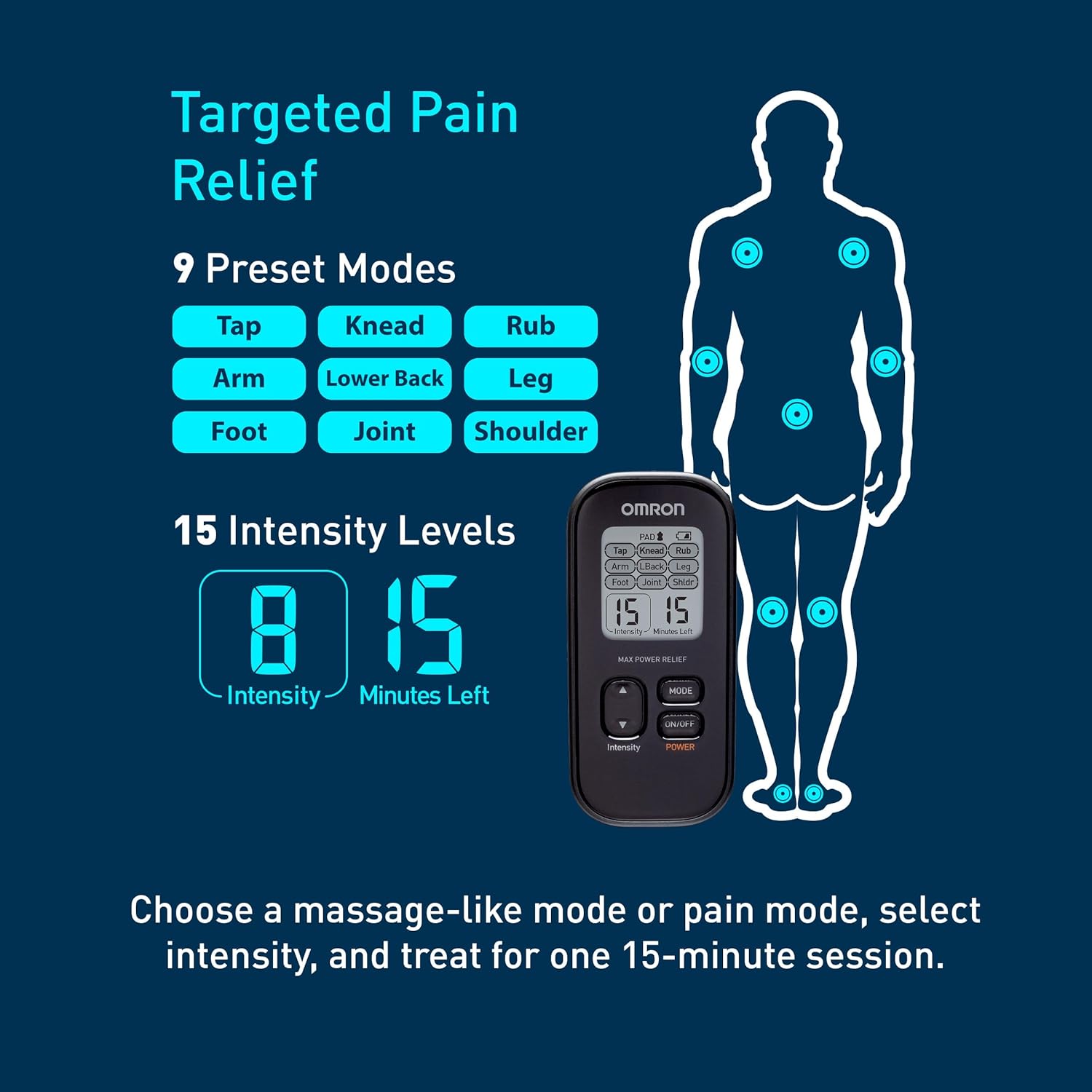 OMRON Max Power Relief TENS Unit Muscle Stimulator for Pain Relief, Portable

