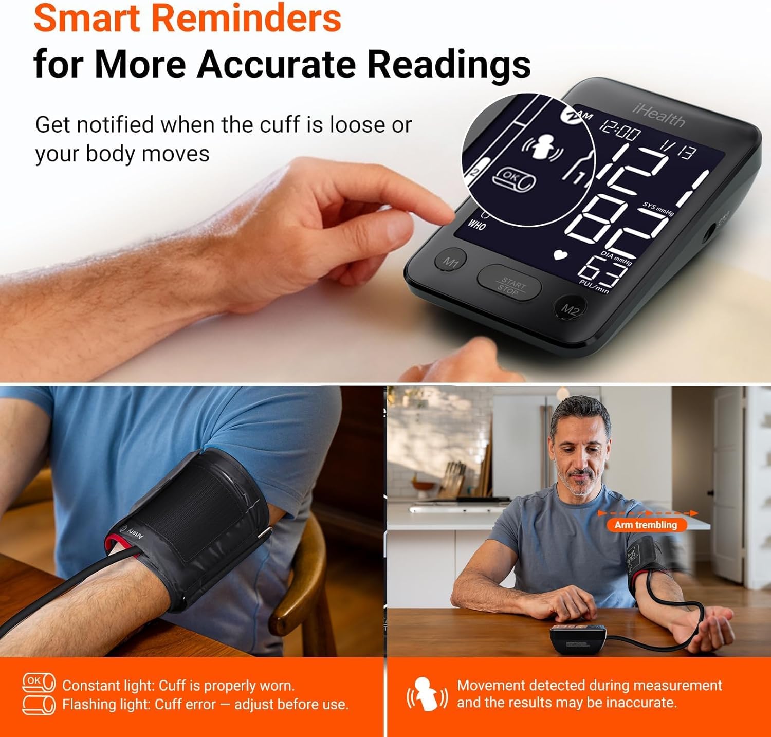 iHealth Accu Blood Pressure Monitor, Large LCD, Bluetooth Sync, Irregular Heartbeat

