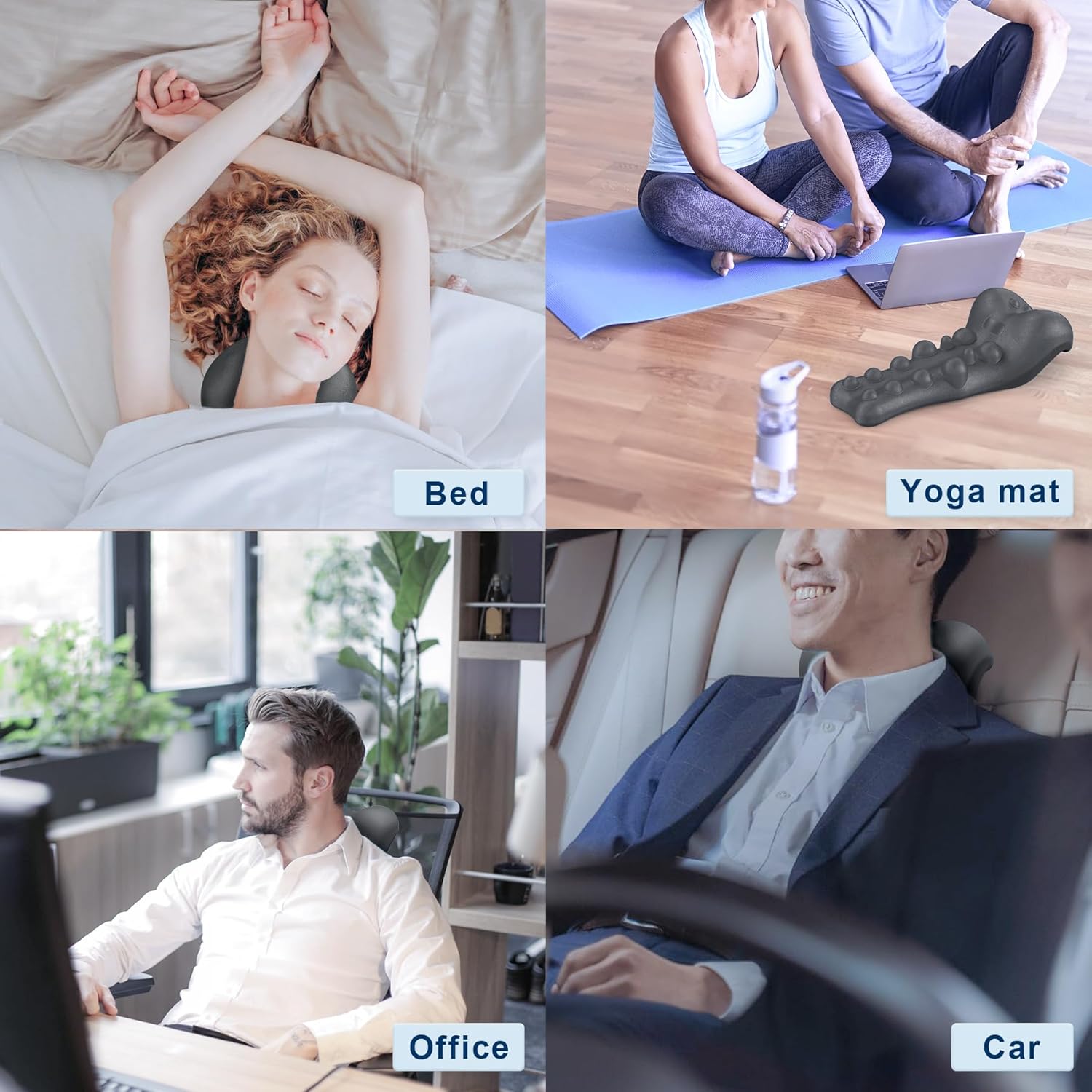 Neck and Shoulder Relaxer Cervical Traction Pillow with Upper Back Massage Point

